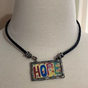 16” handmade Artisan “HOPE” necklace